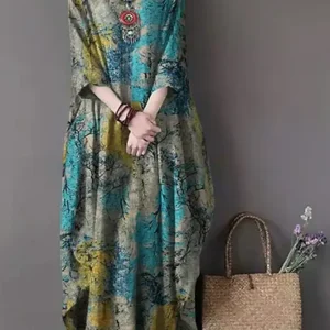 Vintage Printed Dresses ZANZEA Autumn Sundress Women Bohemian Casual